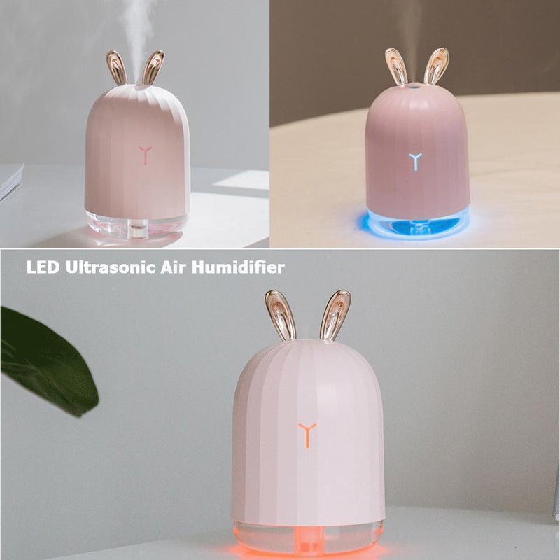 220ml USB LED Ultrasonic Air Humidifier Aroma Essential Oil Diffuser (Pink)