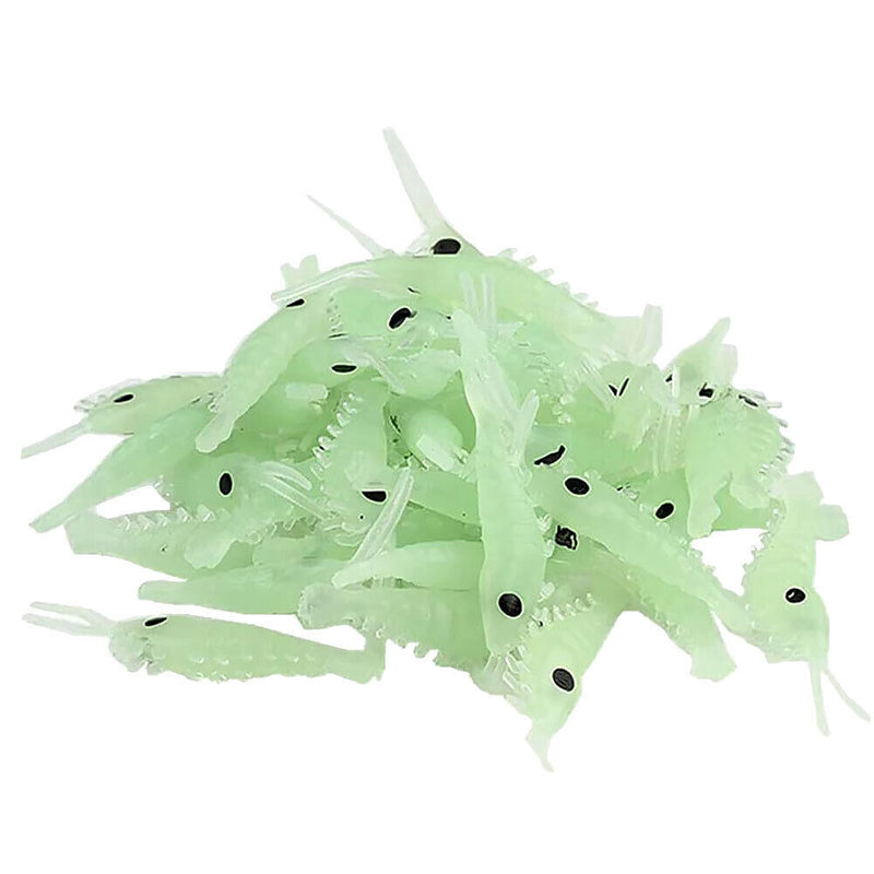 Luminous shrimp soft lure 3 cm fluorescent glow rubber artificial bait wobbler