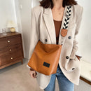 Fashion Women Messenger Tote Bag Solid PU Casual Shoulder Handbag Bucket Satchel