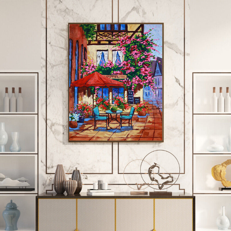 Street Corner Oil Paint By Numbers Kit DIY Acrylic Painting on Canvas Framele