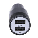 Metal Dual USB 2.1A Car Cigarette Lighter Adapter Charger(Black) Newly