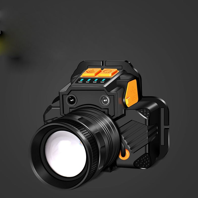 Zoom Fishing Headlamp Rechargeable Sensor LED Headlamp Running Head Torch