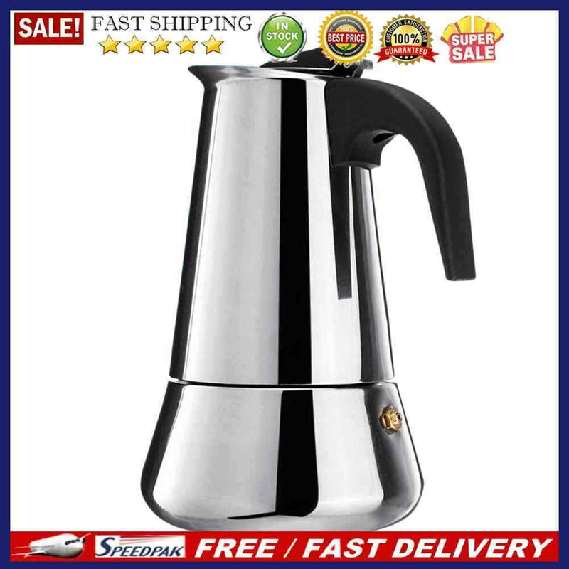 Big Belly Stove Mocha Coffee Pot Moka Stainless Steel Coffee Maker (300ml)