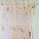 Tulip Flower Yarn Sheer Window Curtain Scarf Drapes for Bedroom (Orange)