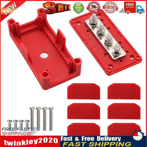 D4 Terminal Studs Bus-Bar Box C 48V 300A Car Ship Power Distribution Block Newly