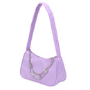 Retro Women Pure Color Butterfly Chain Underarm Bag Hobos Handbag (Purple)