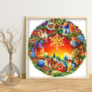 Partial Embroidery Kits Christmas House Candles 11CT Stamped Needlework Artwork