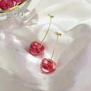 Fashion Sweet Pink Cherry Simulation Fruit Women Earrings Ear Drop Stud Cute Hot