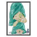 14CT Partial Embroidery Kit Beauty Manicure Cartoon Printing Cross Stitch