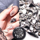 Mix Size Flatback Rhinestone Bottom Crystal Glitter Glass Nail Art Rhinestones