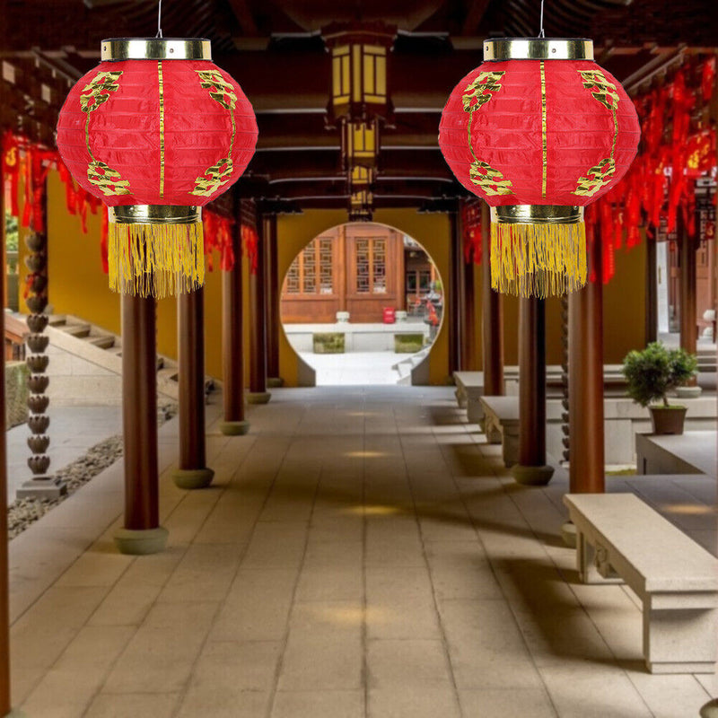 8 inch Cloth Lanterns Pub Restaurant Waterproof Lantern with Tassel (4pcs) Newly