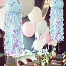 Mermaid Wishes Jellyfish Hanging Paper Lanterns Decorations (Light Blue) Newly