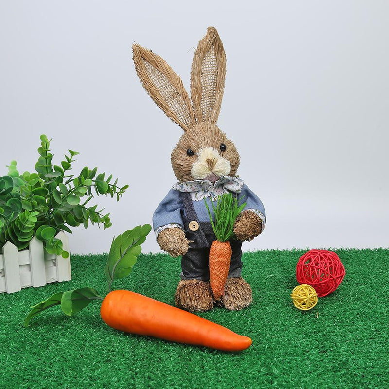 2 pcs Easter Bunny Ornaments Simulation Rabbit Photography Props Home Decor