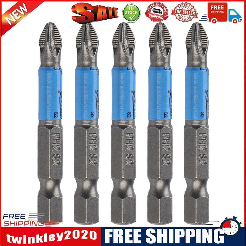 50mm PH2 S2 Cross Bit Drill Head Hex Shank Screwdriver Drill Bit (10pcs)