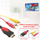HDMI-Compatible to 3RCA Audio AV Cable Cord Adapter Converter for TV Box