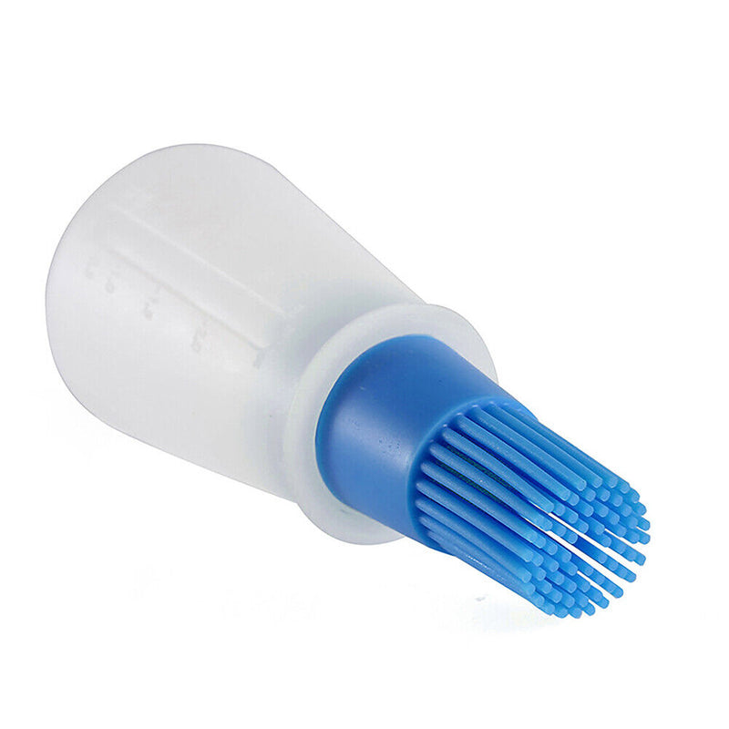 Silicone Oil Bottle with BBQ Grill Oil Brush Baking Kitchen Tools (Blue)