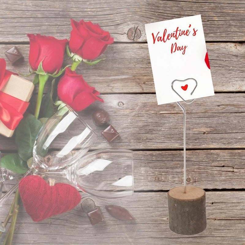 10pcs Wedding Photo Wooden Heart Seat Clips Table Card Picture Holder Party Prop