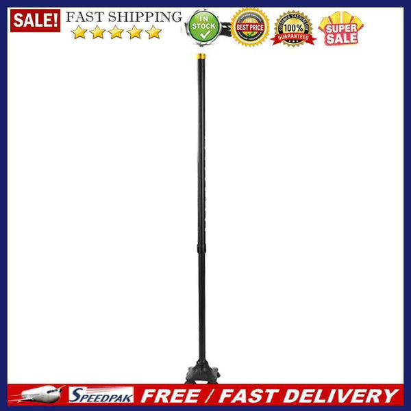 Folding T-handle Hiking Anti-Slip Poles Cane Elderly Walking Stick w/ Light