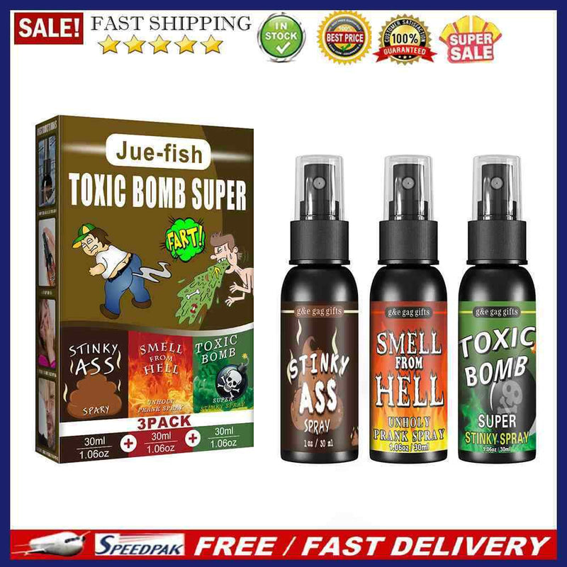 3x Stinky Prank Liquid Tricky Bomb Smell Fart Spray Halloween Entertainment