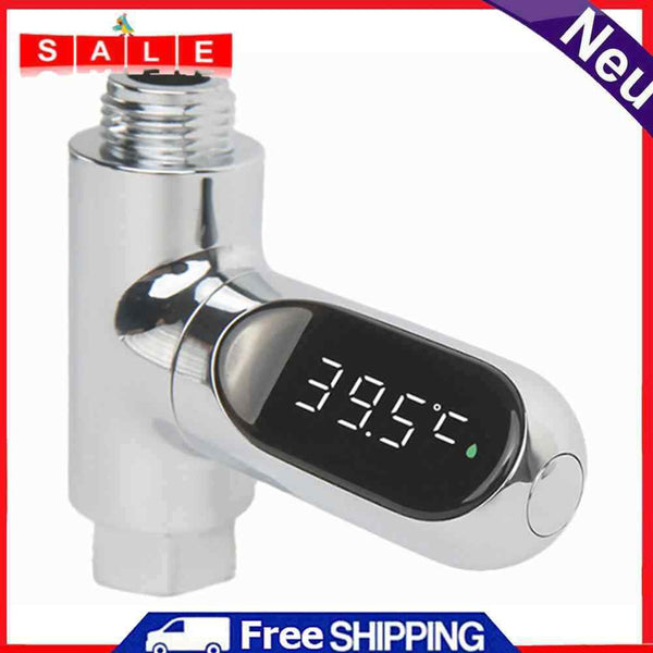 Water Flow Self-Generating Electricity Shower Temperature Meter for Baby Care