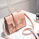 Fashion Women Solid Color Crossbody Bag PU Handbag Shoulder Bags (Pink)