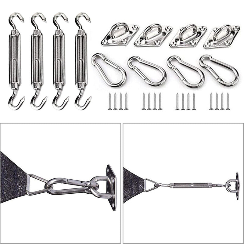 4pcs Sun Shade Sail Installation Hardware Kit for Rectangle Tent Awning