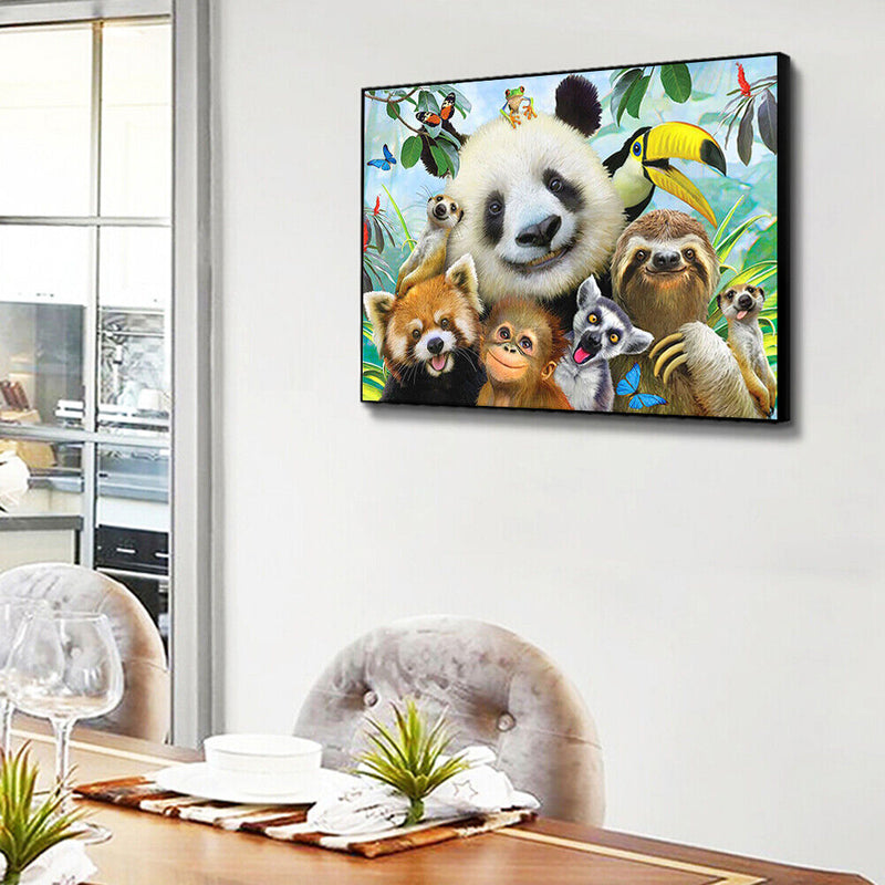 Panda Friends Paint By Numbers Kit DIY Frameless Acrylic Picture On Canvas