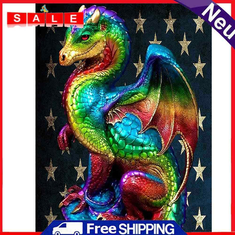5D DIY Diamond Painting Colorful Pterosaur Full Round Drill Mosaic Art Picture