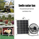5W Solar Panel Powered Fan 6V Mini Ventilator Solar Exhaust Fan for Dog House