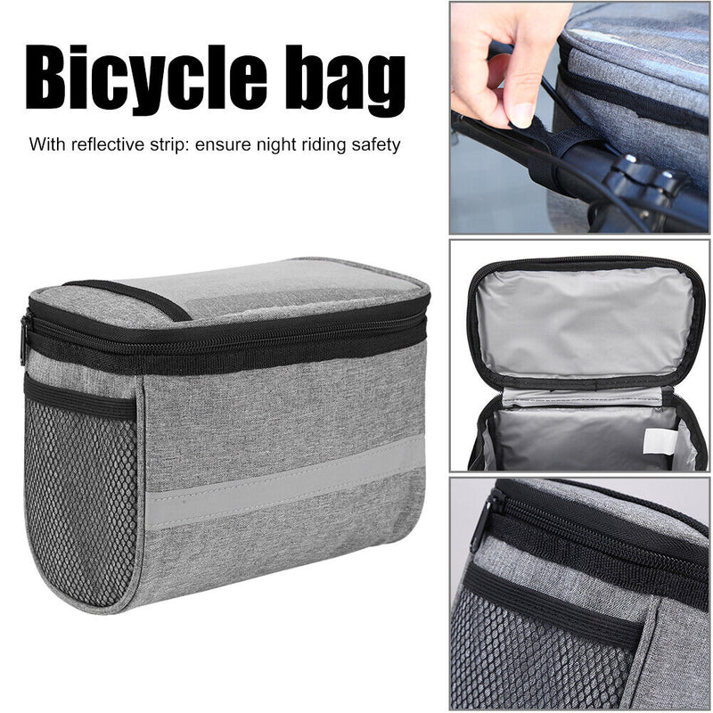 Touch Screen Bike Handleable Bag with Insulation Pouch Bicycle Front Seat Bags