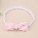 1pc Bow Satin Ribbon Hairbands Children Girls Hair Accessory Headwear(Pink)