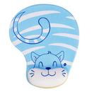 Skid Resistance Memory Foam Comfort Wrist Rest Support Mouse Pad Blue Cat