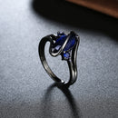 Women Fashion Popular Zircon Party Wedding Ring (Dark Blue)(7