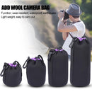 Neoprene Camera Lens Pouch Drawstring Waterproof Shockproof Soft Bag (S-XL)