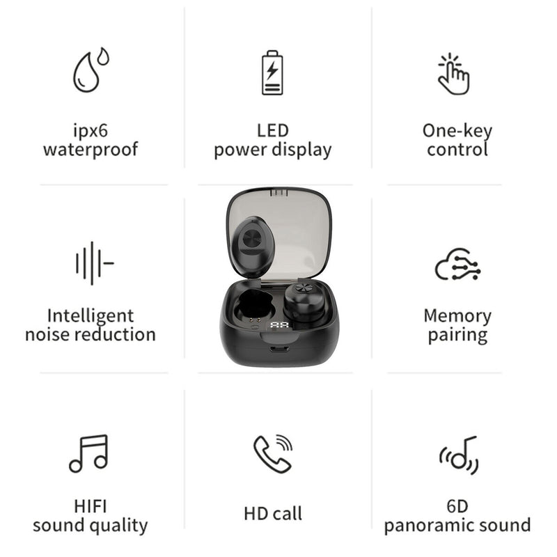 Wireless Earbuds Fast Connecting Earbuds with Mini Auto Charging Case Sports