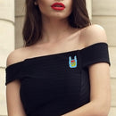 Letters Simple Badge Brooch Cartoon Pins Jacket Decor Jewelry Gift (Blue)