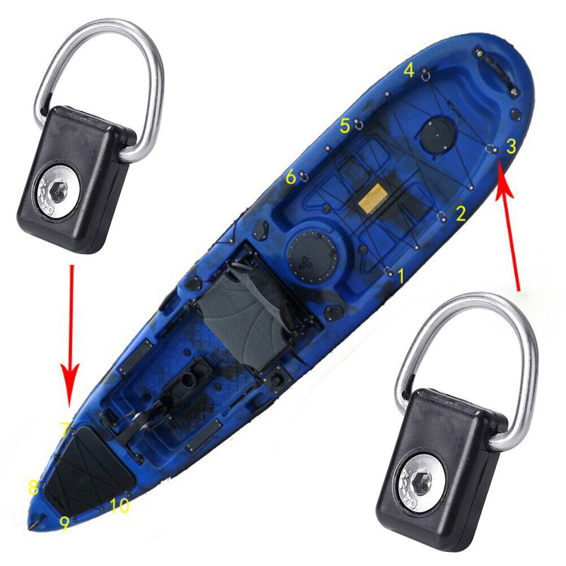 Kayak Canoe D Buckle Tie Down Loop with Screws Canoe Boat Accessory (6pcs) Newly