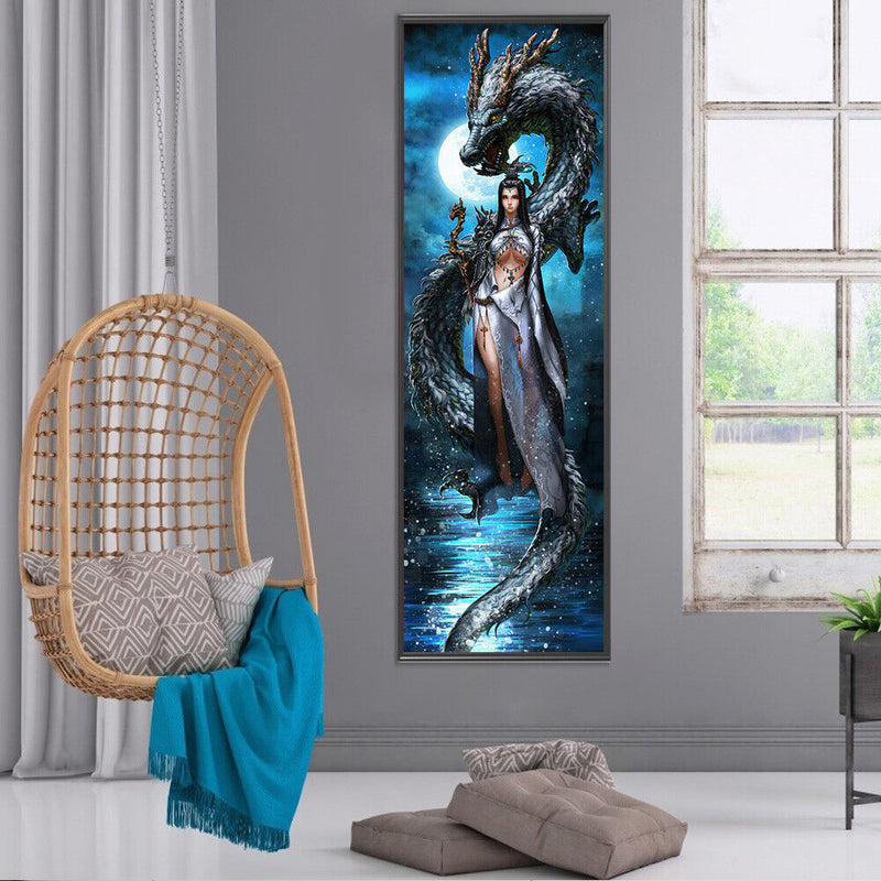 5D Diamond Painting Kit DIY Dragon and Goddess Full Round Drill Mosaic Arts