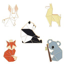 Origami Animal Brooch Fox Panda Koala Cute Brooches Enamel Pin Lapel Pin Badges