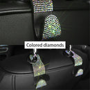 2PCS Shiny Bling Rhinestone Crystal Car Back Seat Hooks Bag Grocery Holder