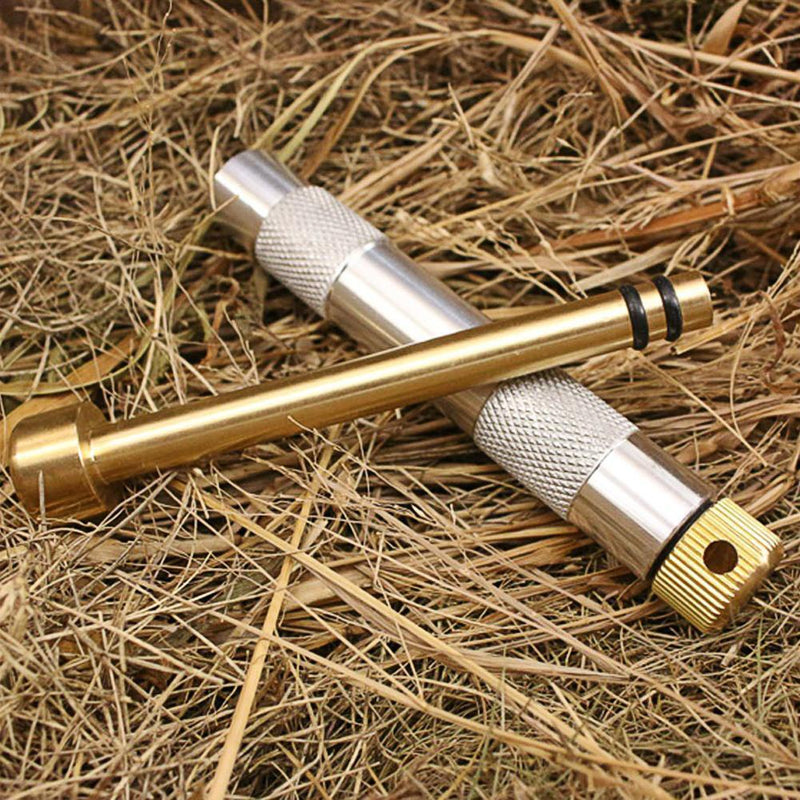 Brass Metal Fire Piston Outdoor Emergency Fire Tube Camping Survival Tool Newly