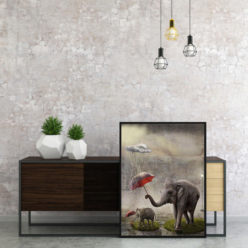 Frameless Painting By Numbers Elephants DIY Handmade Art Drawing On Canvas Craft