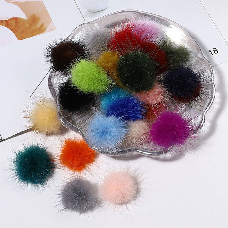 Design Faux Fur Elegant Soft Fluffy Detachable Nail Pom Balls Removable