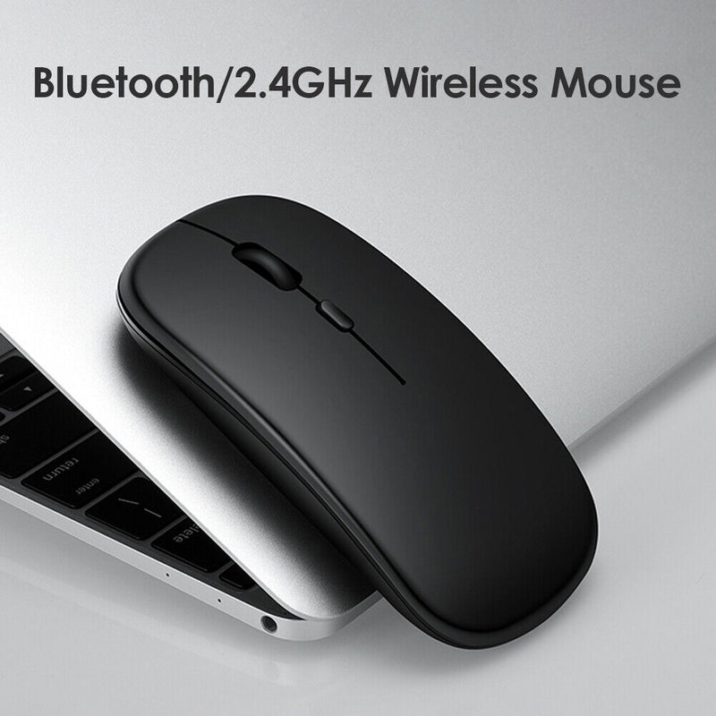 Dual Mode 2.4GHz Wireless + Bluetooth-compatible Mouse Rechargeable PC Mice