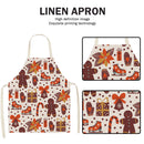 Christmas Printed Kitchen Aprons Waterproof Linen Oil-proof Apron (SD317)