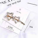 Women Pentagram Headwear Star Shiny Metal Hairgrip Rhinestone Crystal Hair Clip