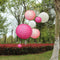 4 inch Round Chinese Paper Lantern DIY Paper Ball Lamp Party Decor (Pink)