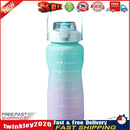 2000ML Large Capacity Water Bottle Straw Plastic Cup with Handle (Green) Newly