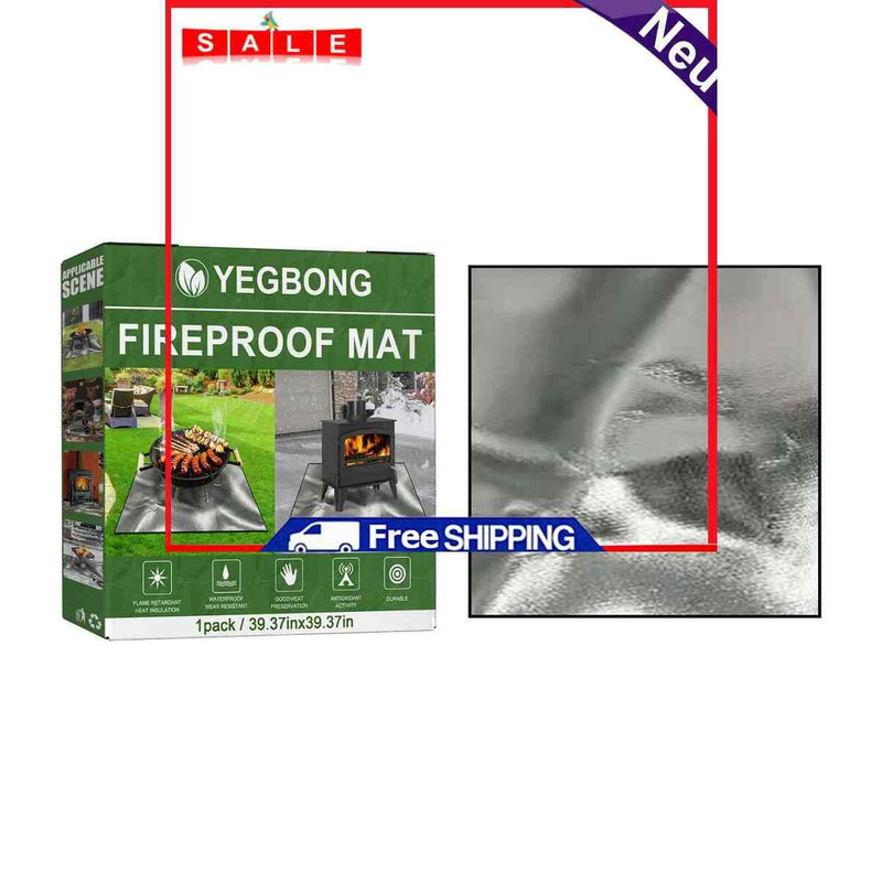 Fire Pit Mat - Fireproof Pad Heat BBQ Floor Protective Mat for Grill Bonfires