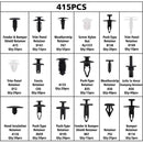 415pcs Car Door Trim Retainer Clip+Screwdriver+4xTool+5xZip Tie+20xSponge Washer